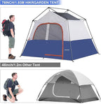 HIKERGARDEN 6-8 Person Camping Tent - Portable Family Cabin Tent for Camp, Windproof Fabric Camp Tent Outdoor for Hiking, Backpacking, Traveling