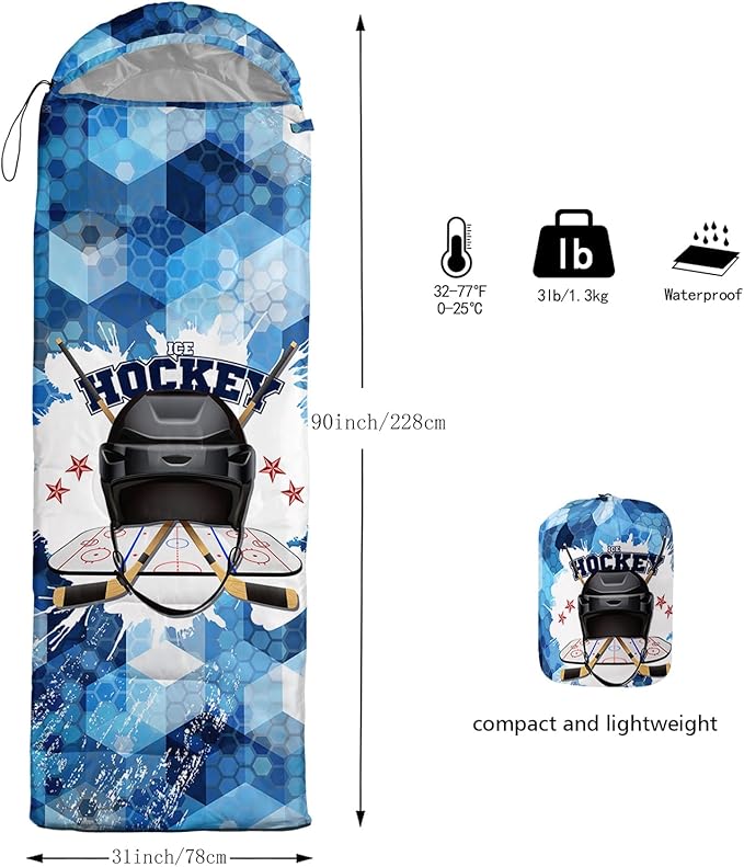 QOOMO Camping Sleeping Bags,3 Season Warm & Cool Weather,Lightweight,Waterproof Sleeping Bags for Adults & Kids,Traveling,and Outdoors,Camping Gear Equipment