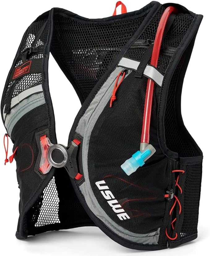 USWE Rush 8L Bike Hydration Vest, Adjustable Chest Straps Running Hydration Vest, 2.0L Hydration Bladder, Mountain Biking, Gravel & Cycling with Reflective Details, Men & Women