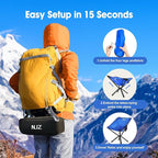 Portable Camping Chairs - 15s Setup & Compact 13" Fold - Backpacking Chair with Carry Bag, Camp Chair for Picnics, Fishing, Festival Sporting Events, Support 200 LBS - Blue