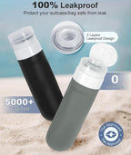 Quatish 20 Pack Travel Bottles for Toiletries, Original Patented, TSA Approved Travel Size Containers, Leak Proof Silicone Shampoo and Conditioner Bottles Women & Men, Airplane Essentials, Black