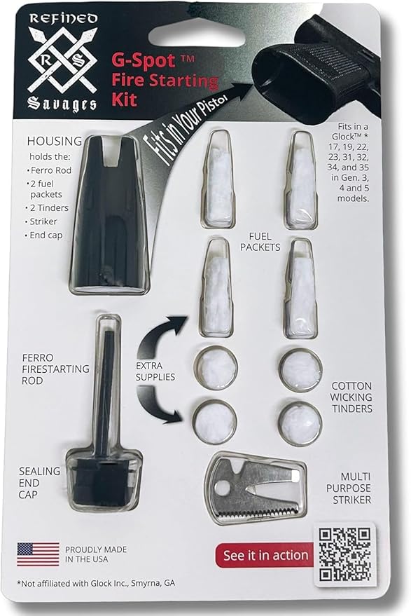 Fire Starter & Kit - for Glock Accessories - Survival Tools - Flint Fire Starter Kit - for Glock 17/19/22/34/35