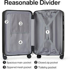 Hanke 29 Inch Luggage Suitcases With Spinner Wheels Lightweight PC hardside Rolling Suitcase With Travel Lock, Checked-Large 29-Inch(Jet Black)