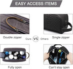 BAGSMART Toiletry Bag for Men, Canvas Travel Toiletry Organizer Dopp Kit Water-resistant Shaving Bag for Toiletries Accessories,Grey-Medium