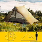 LANSHAN Ultralight Tent 3-Season Backpacking Tent for 1-Person or 2-Person Camping, Trekking, Kayaking, Climbing, Hiking