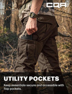 CQR Men's Tactical Pants, Water Resistant Ripstop Cargo Pants, Lightweight EDC Work Hiking Pants, Outdoor Apparel