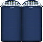 0 Degree Sleeping Bag 100% Cotton Flannel XXL for Adults Big and Tall Cold Weather Winter Zero Degree Camping,Free Compression Sack