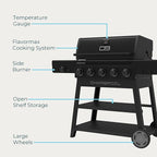 Charbroil® Performance Series™ 5-Burner Gas Grill Cart with Side Burner, Black - 463254125