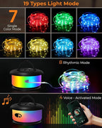 Camping String Lights, Retractable 32.8ft RGB Flash Lamp, Rechargeable Fairy LED Rope Lights Outdoor Waterproof, Portable Hanging Lantern for Outside Tent Patio Awning Garden RV Essentials