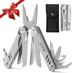 18-in-1 Multitool Pliers, Needle Nose Pliers with Pocket Clip, Pocket Knife set with Nylon Sheath, Wire Stripper, Scissors, Saw, Stainless Steel, Survival Gear for Camping, Hiking, Outdoor