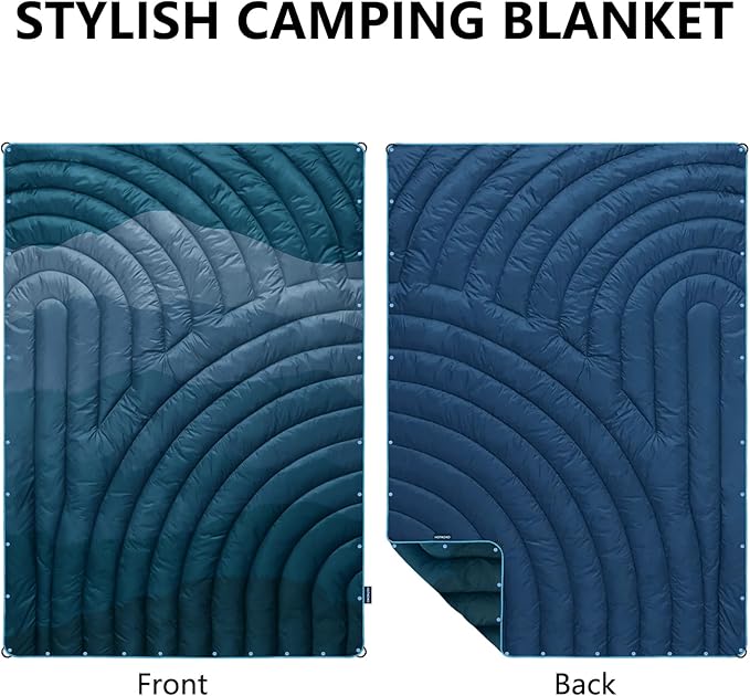 Camping Blanket,Lightweight Puffy Printed Camping Blanket Packable Outdoor Blanket for Camping,Traveling, Stadium, Hiking, Picnics