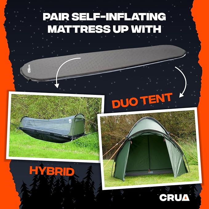 Crua Self Inflating Camping Mattress Sleeping Pad – Camping Air Mattress with Self-Inflating Valve, Quick and Easy Set Up, Ideal for All Weather and Hiking Backpacking