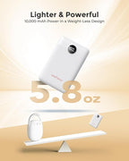 Small Portable Charger Power Bank 10,000 mAh, Upgraded Compact Battery Pack for Phone Charging, PD3.1 & QC Fast Charging Mini Travel Power Bank for iPhone/Samsung/Google/Tablet/AirPod (White)
