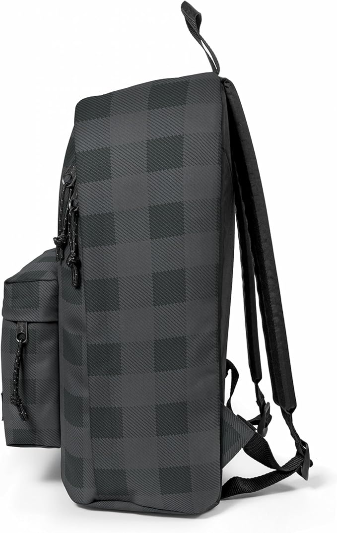 EASTPAK Out Of Office – 31L Backpack with Dual Compartments, 16” Laptop Sleeve, Security Pocket, Bottle Holder & Air Mesh Straps, Checker Dark Grey