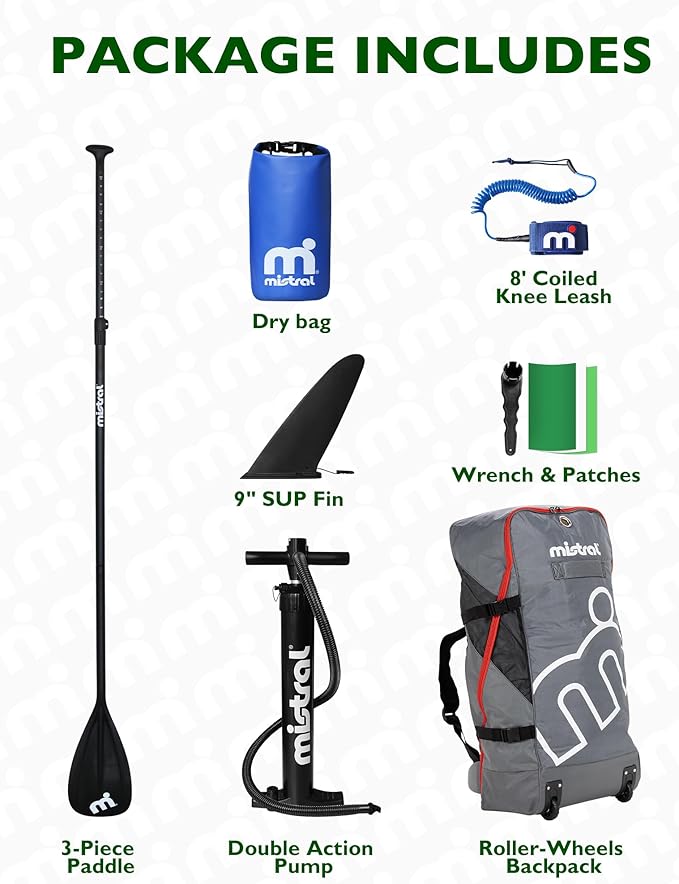 Mistral Stand Up Inflatable Paddle Board Racing & Touring Board 13'2"/ 14' Race Board, Backpack with Wheels, Durable ISUP for Youth & Adult, w/Premium SUP Accessories