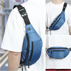 5PCS Crossbody Fanny Pack Bulk,Large Capacity Waist Bag with 4-Zipper Pockets Adjustable Strap Fanny Packs Waterproof Oxford Cloth Travel Belt Bag for Outdoor Shopping Travel Men Women,Blue
