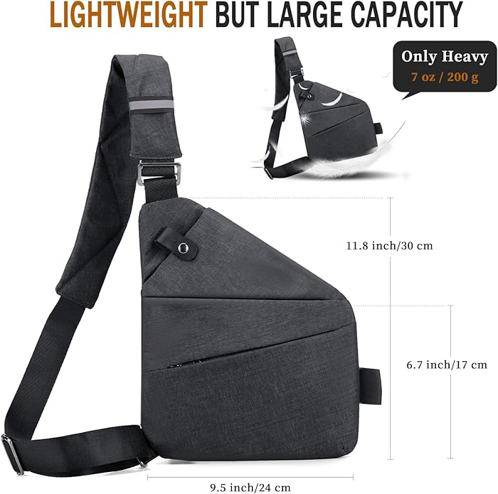 Anti Theft Crossbody Travel Bag for Women Men,Multi-pocket Crossbody Bag,Slim Sling Bag with Adjustable Strap