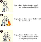 Crystal Lemon Fire Blanket 4-Pack - 39x39 Emergency Fire Extinguisher Blankets for Kitchen and Home Safety - Large, Durable Glass Fiber Fire Suppression Cloths