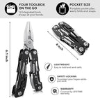 2 Pcs 14-In-1 multi tool pocket knife, Multi tool with Safety Locking- Stainless Steel,