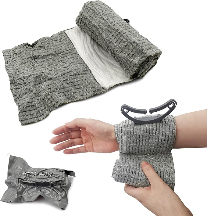 6 Inches 2 Pcs Madicare Israeli Bandage Trauma Dressing, First Aid, Medical Compression Emergency Bandage (6 inch 2 pcs)