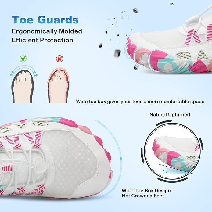 L-RUN Barefoot Water Shoes Women Mens Aqua Sock Athletic Hiking Water Sports Shoes for Swim Beach Pool Sand Diving Walking