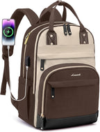 LOVEVOOK Backpack for Women,Laptop Backpack Women,Fits 15.6 Inch Laptop Bag,School Backpacks,Fashion Travel Work Anti-theft Bag,Waterproof Business Computer College Backpack Purse,Brown-Apricot