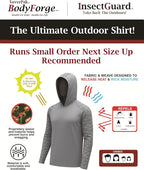 Permethrin Insect Repellent Mens Athletic Hoodies Long Sleeve Fishing Shirts SPF 50+ UV Sun Shirt Protection Rash Guard
