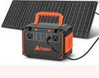 Takki 300W Portable Solar Generator 240Wh Portable Power Station with 40W Foldable Solar Panel, Power Bank with 110V AC Outlet USB DC for Emergency Outdoor Camping Home Use Blackout