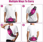 Fanny Pack Waist Bag with Water Bottle Holder for Men Women Running Hiking Travel Dog Walking Workout Cycling Outdoor (Pink)