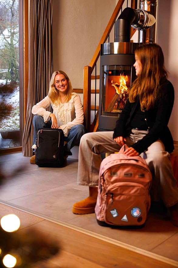 Swissdigital Design Big Student Laptop Backpack with Fun Personalized Patches For College Boy & Girl, Middle High School Teen Bookbag Cool Travel Daypack Burgundy - Includes 3 Patches | SD1718-44