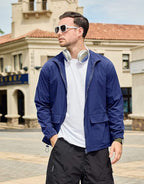 SEGANUP Men's Lightweight Windbreaker Jacket Outdoor Workout Windproof Dustproof Jacket Golf Hiking Wind Breaker with Pockets