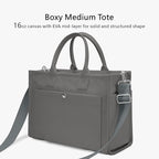 TOPDesign Heavy-Duty Canvas Tote Bag for Women, Adjustable Crossbody/Shoulder Handbag with 9 Pockets, Everything Tote