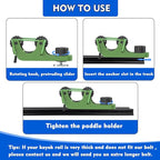 1006 2 PCS Adjustable Kayak Paddle Holder Track Mount Fits Various Shaft Diameters –Universal Rail Mount for Paddle, Fishing Rod, Net – Kayak Accessories for Fishing & Touring