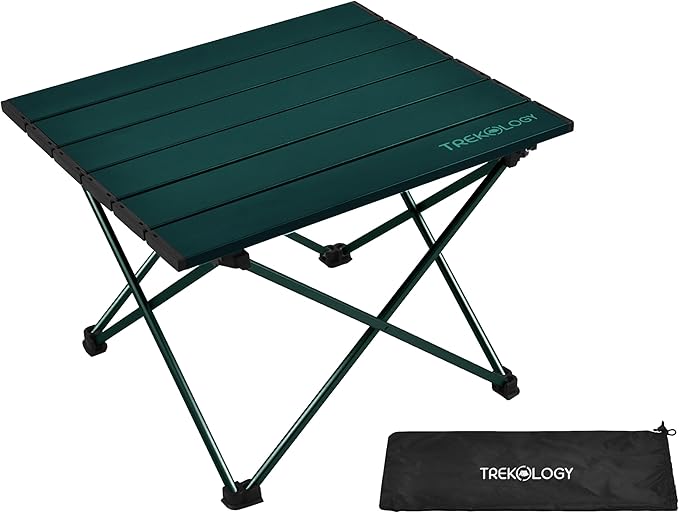 TREKOLOGY TALU Portable Folding Beach Table - Lightweight Travel Camp Table | Small Camping Table for Outdoor Adventures | Foldable, Compact, and Sturdy - Perfect for Camping, Picnic, Beach Trips