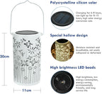 Solar Lanterns Outdoor Waterproof, Butterfly Hanging Solar Outdoor Lantern Birthday Gifts for Women White 1000MAH Solar Lights for Outside, Yard, Pathway, Patio, Garden Decor