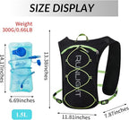 Running Vest for Women Men Lightweight Hydration Backpack Pack with 1.5L Water Bladder Bag Hydro Daypack for Hiking,Trail,Skiing,Camping,Cycling,Race,Marathon