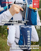 UTOBEST Running Vest, 5L Hydration Vest Lightweight, Breathable and Sweatproof Running Backpack, Adjustable Running Hydration Vest for Trail Running Marathon Race Jogging Cycling