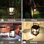 Outdoor Table Lamp, LED Solar Outdoor Lantern, Portable Rechargeable Solar Lamp Waterproof, Touch Control Outdoor Lamps Cordless Lights Decorative for Patio Family Camp/ Reading/ Camping