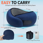 Travel Pillow | High-Density Memory Foam Pillow with 360° Surround Support. Ergonomically Designed. Ideal for Airplane Travel and Home Use.