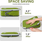 Cipway Compression Packing Cubes, Ultralight Luggage Organizer Bags with Laundry Bags and Clear Toiletries Bag, Travel Essentials for Carry on Suitcase (6 Piece,Green)
