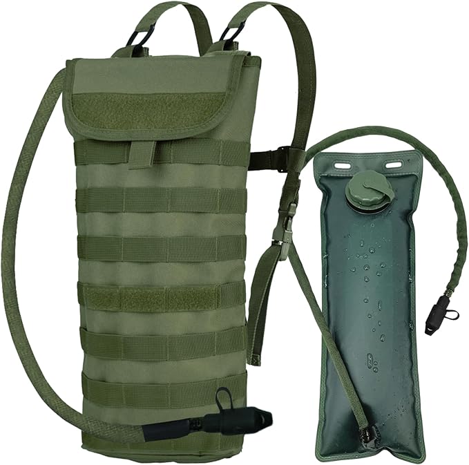 5L Hydration Pack, Water Backpack with 3L Water Bladder, MOLLE System for Outdoor Hiking, Biking, Running