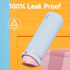 32 oz Insulated Water Bottle with Straw: Meoky Stainless Steel Metal Water Bottle with 2-in-1 Lid - Leak Proof, Cold for 24 Hours, Protective Silicone Base, BPA-Free for Gym Sports, Periwinkle