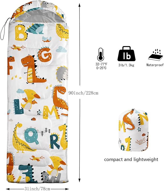 QOOMO Camping Sleeping Bags,3 Season Warm & Cool Weather,Lightweight,Waterproof Sleeping Bags for Adults & Kids,Traveling,and Outdoors,Camping Gear Equipment