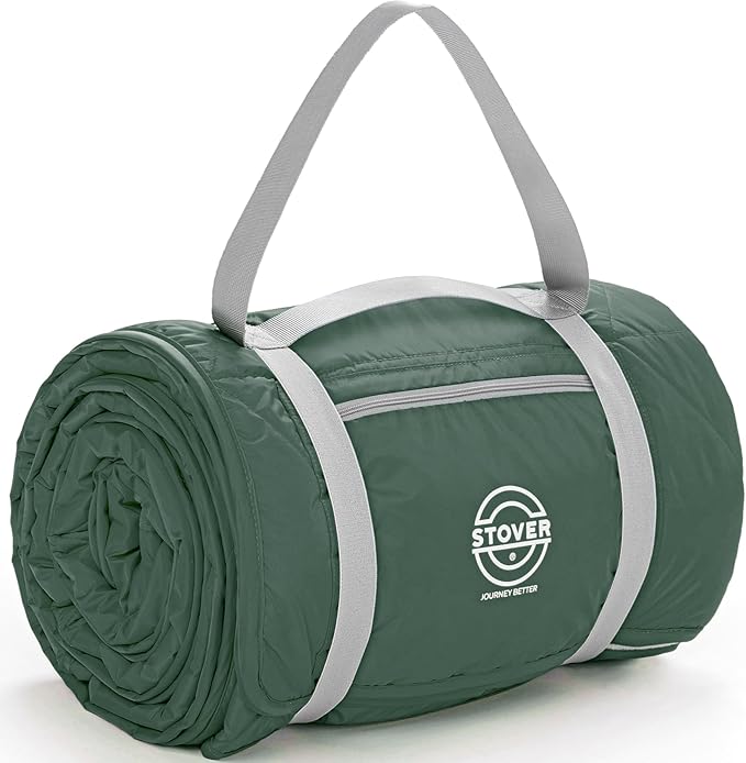 STOVER Waterproof Stadium Blanket – Portable Outdoor Camping Blanket for Travel, Picnics, or Sports – Warm, Windproof, Lightweight, and Packable (Alpine Green)