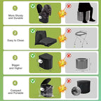 Portable Toilet Kit, Camping Toilet with Pop-Up Privacy Tent and Poo Gel Toilet Bags, Washable Portable Outdoor Showers Changing Rooms