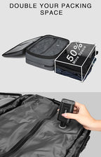 Vacuum Seal Travel Backpack 45L with Pump - Expandable Air Compression System, Water-Resistant Business TSA Lock, Laptop Backpack, Carry-On Suitcase Luggage, Gifts for Men