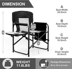 Camping Chairs, Folding Chairs for Outside, Directors Chairs Foldable Adults Heavy Duty,Support to 450LBS