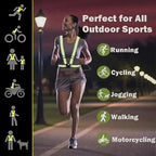 Reflective Strap Safety Vest Gear - 2-10 Pack Adjustable High Visible Reflective Running Gear for Women Men Night