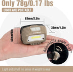 EverBrite Rechargeable Headlamp, LED Bright Motion Sensor Head Lamp Flashlight with 6 Modes, Adjustable Headlight for Adults with White Red Light, Water Resistant, Khaki, for Hiking, Running, Camping