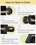 Upgraded Collapsible Stool with Detachable Cushion & Waterproof Bag - 400lbs Heavy Duty Portable Folding Stool for Adults, Telescoping Camping Seat with Carrying Straps for Fishing Hiking Travel BBQ